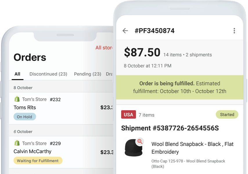 Printful app to manage your existing store 