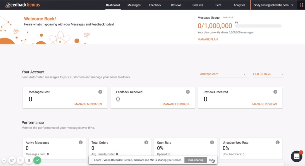 Feedback Genius Application Homepage
