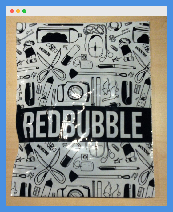 Redbubble packaging