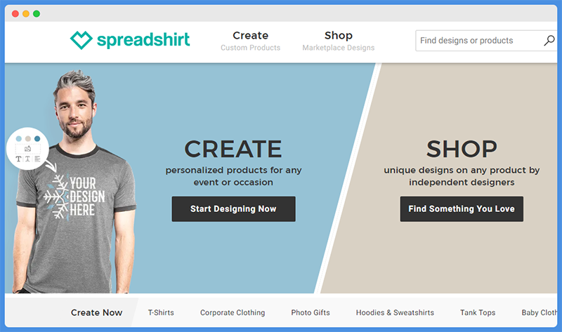 teespring or spreadshirt