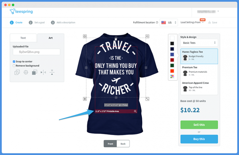 what brand shirts does teespring use