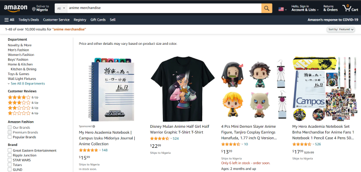 Best site for hot sale anime merchandise